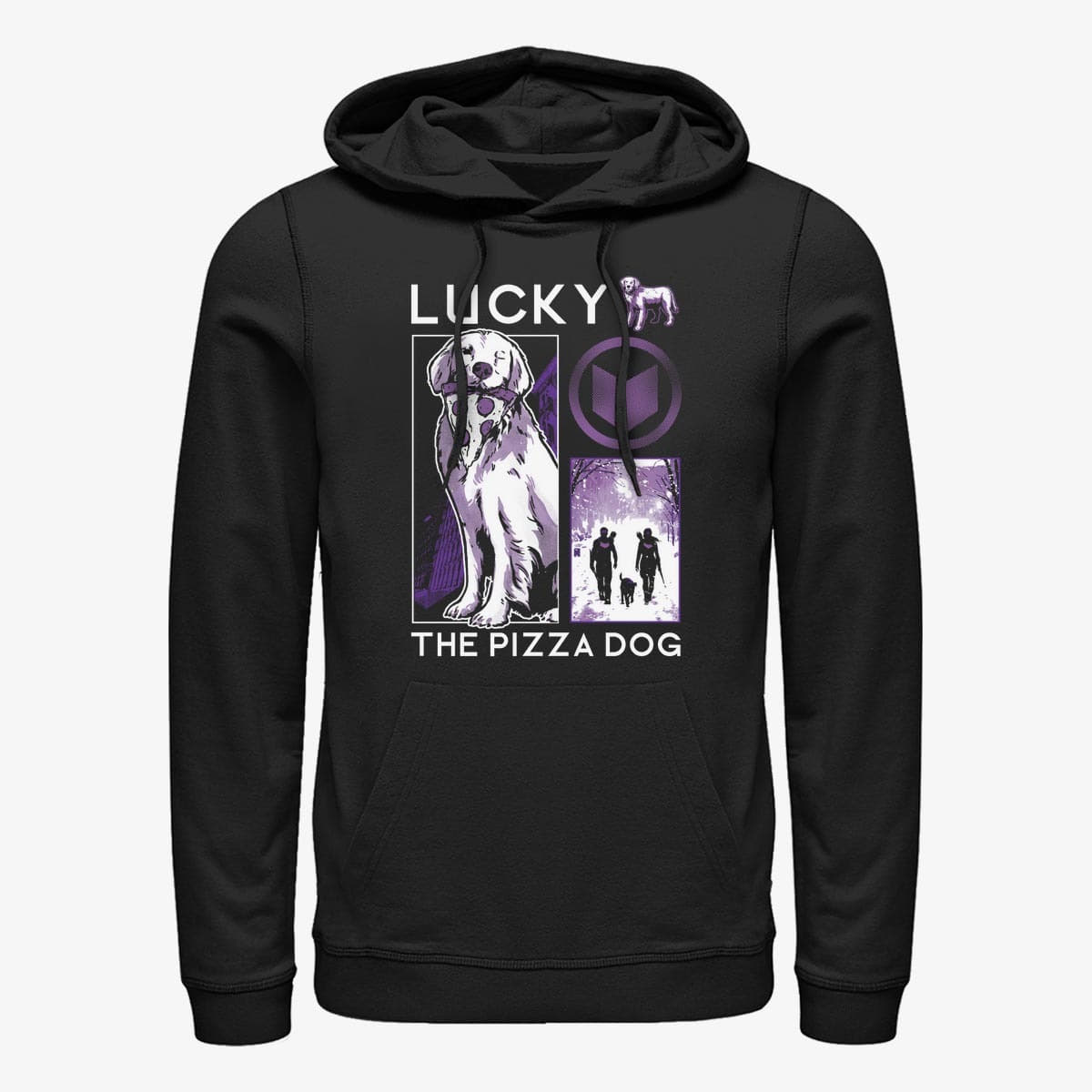 Mikiny Merch Marvel Hawkeye - Lucky Layout Unisex Hoodie Black