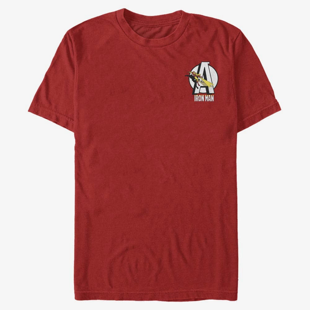 T-Shirts Merch Marvel Avengers Classic - Iron Badge Unisex T-Shirt Red