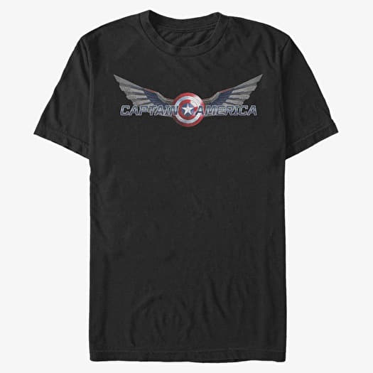 Tricou Merch Marvel The Falcon and the Winter Soldier - Shiny Shield Unisex T-Shirt Black
