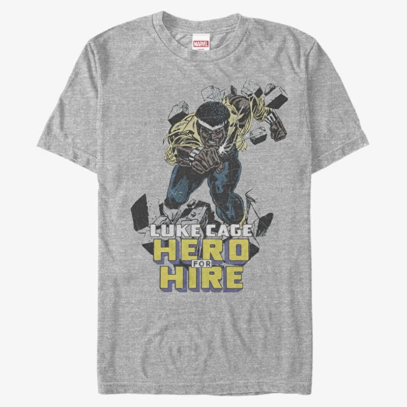 Merch Marvel Defenders - Hero For Hire Unisex T-Shirt Heather Grey