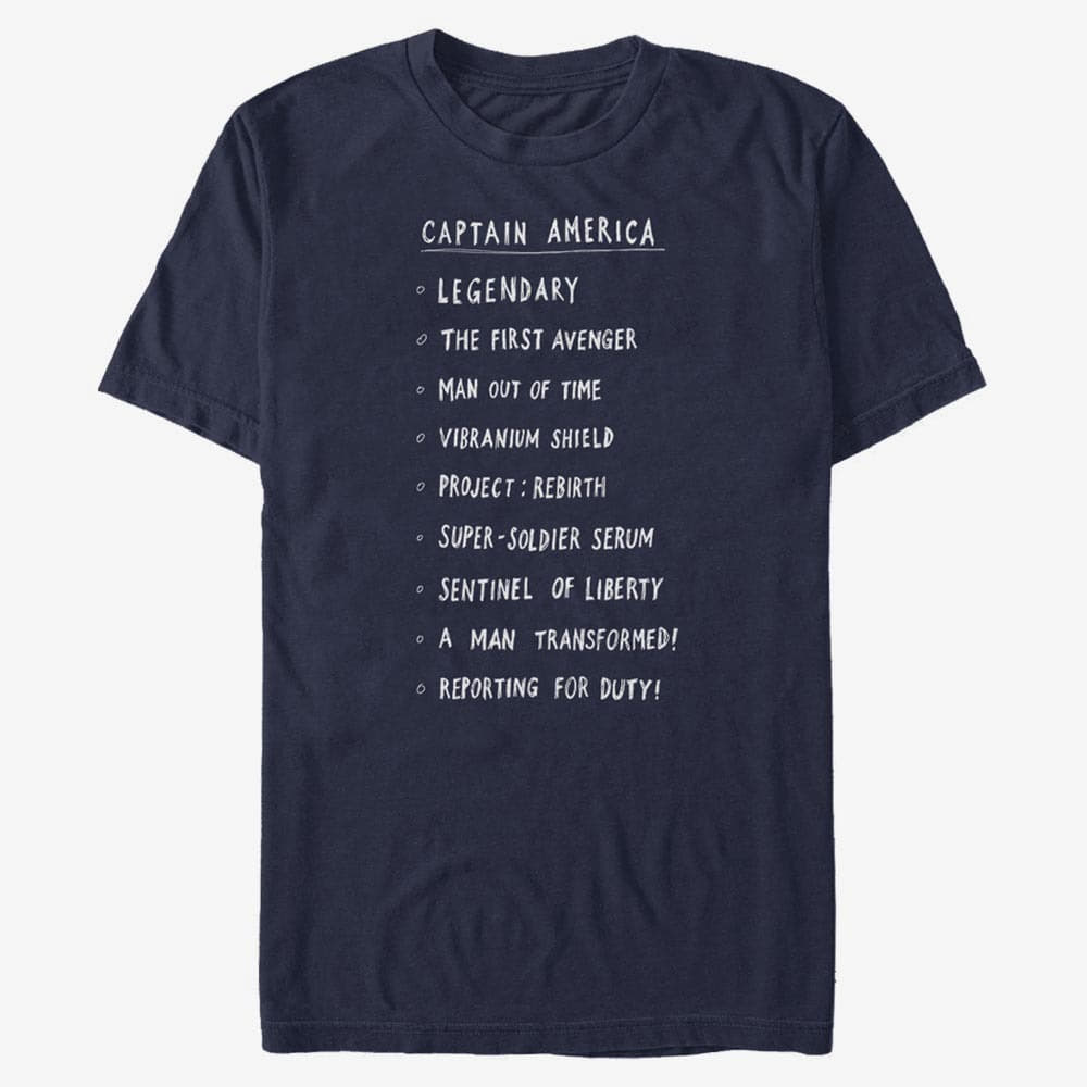 T-shirts Merch Marvel Avengers Classic - Cap List Unisex T-Shirt Navy Blue