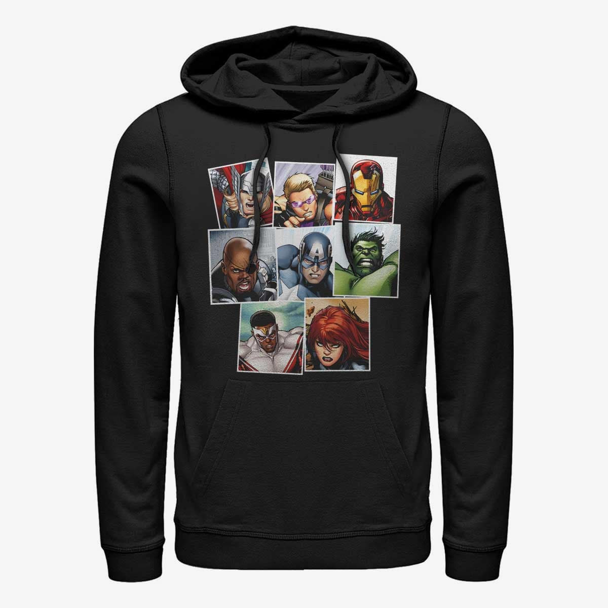 Sweatshirts Merch Marvel Avengers Classic - Squares Unisex Hoodie Black