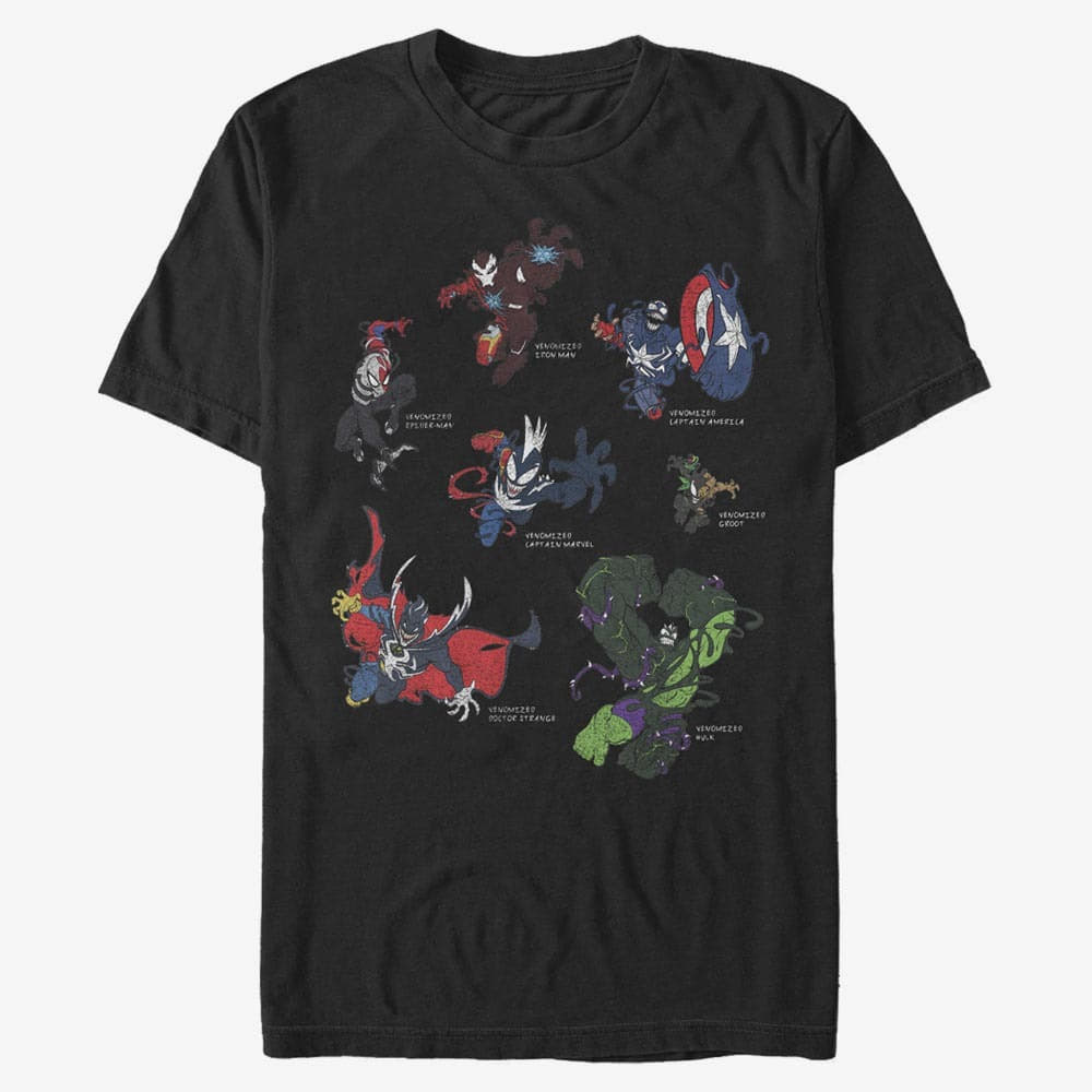 T-shirts Merch Marvel - Venomized Heros Unisex T-Shirt Black