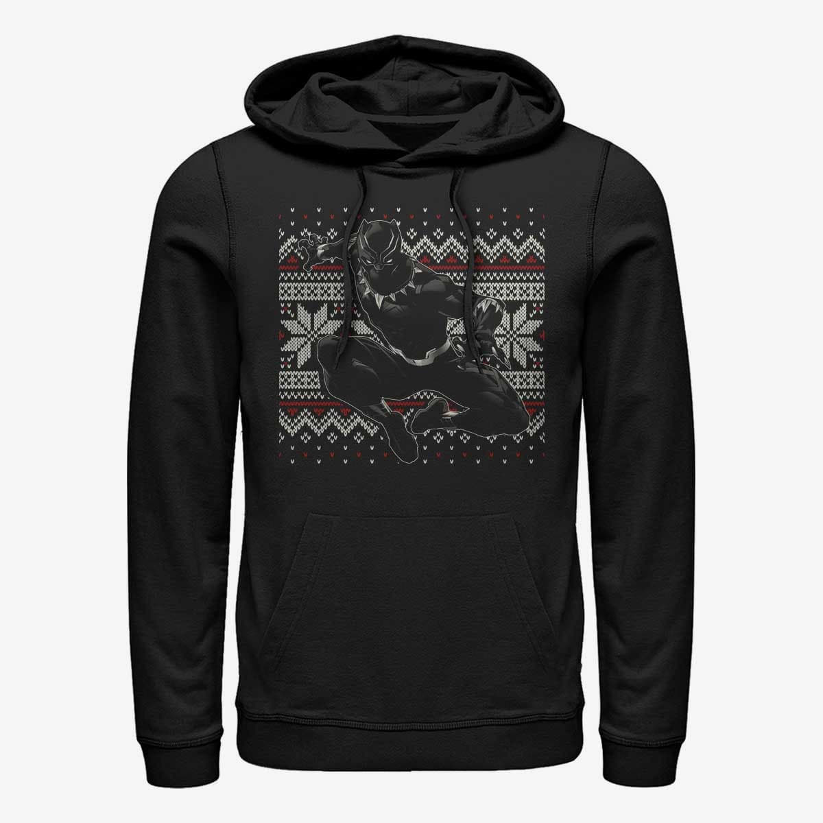 Mikiny Merch Marvel Avengers Classic - Panther Holiday Unisex Hoodie Black