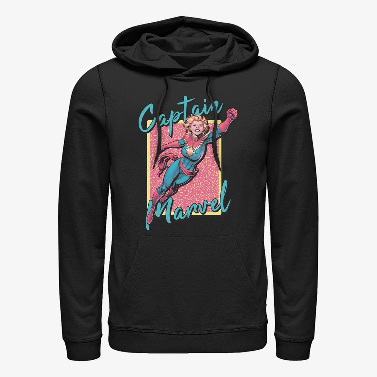Mikiny Merch Marvel Avengers Classic - 90s Captain Marvel Unisex Hoodie Black