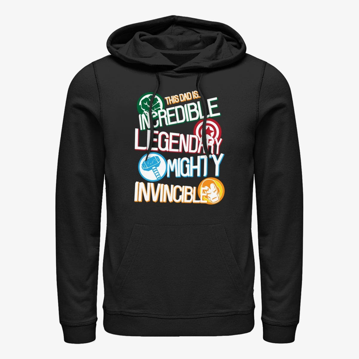 Mikiny Merch Marvel Avengers Classic - Strengths Unisex Hoodie Black