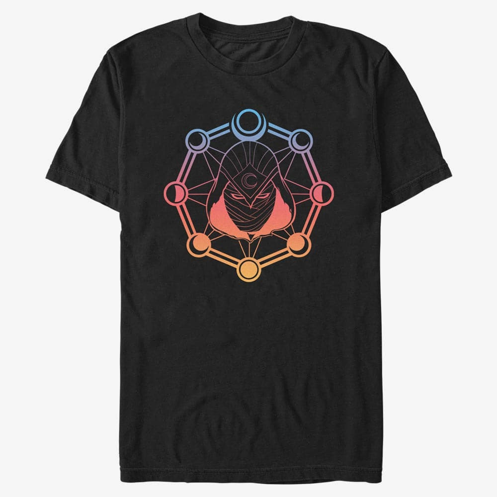 Marškinėliai Merch Marvel Moon Knight - MOON KNIGHT PHASES Unisex T-Shirt Black
