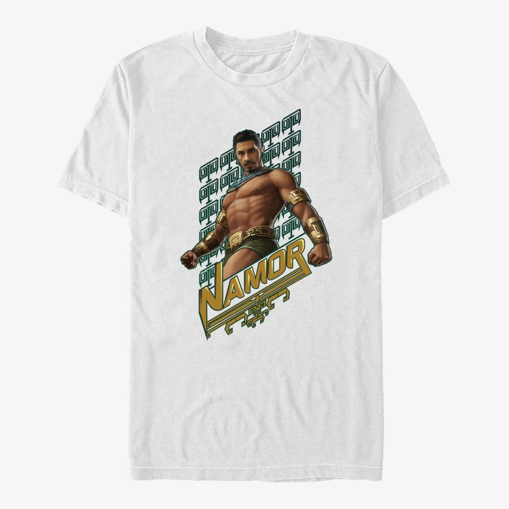 T-särgid Merch Marvel Black Panther: Wakanda Forever - Namor Name Unisex T-Shirt White