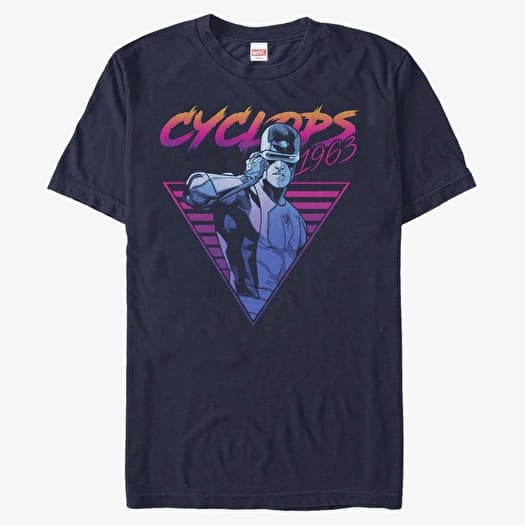 Tričko Merch Marvel X-Men - Neon Cyclops Unisex T-Shirt Navy Blue