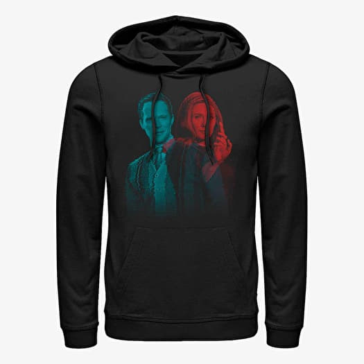 Majica Merch Marvel WandaVision - GLITCHY OVERLAY WANDA VISION Unisex Hoodie Black