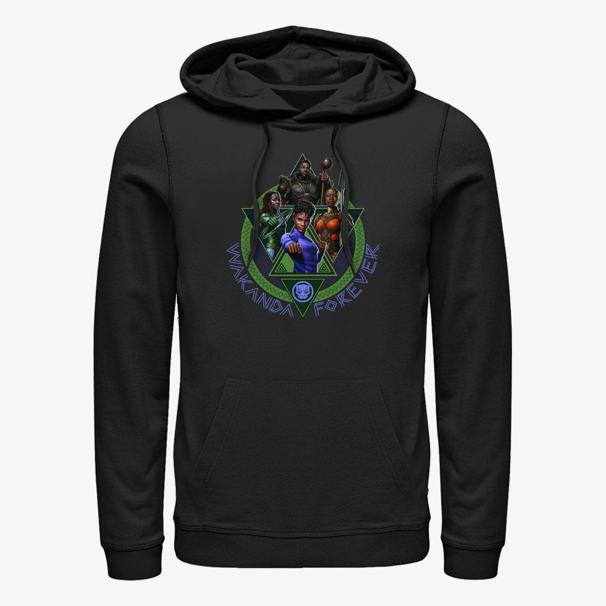 Mikiny Merch Marvel Black Panther: Wakanda Forever - Wakanda Forever Squad Unisex Hoodie Black