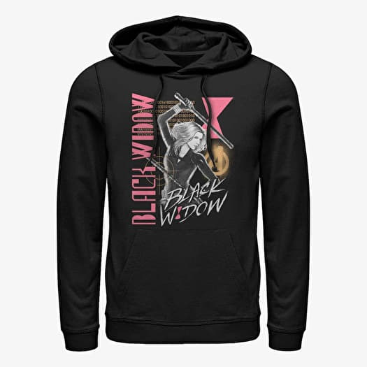 Mikina Merch Marvel - Black Widow Retro Unisex Hoodie Black