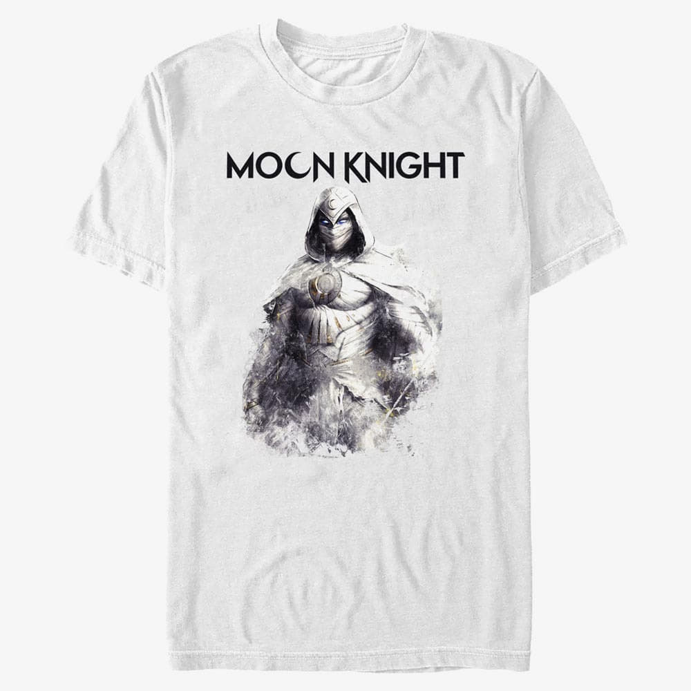 Marškinėliai Merch Marvel Moon Knight - Moon Knight Fade Unisex T-Shirt White