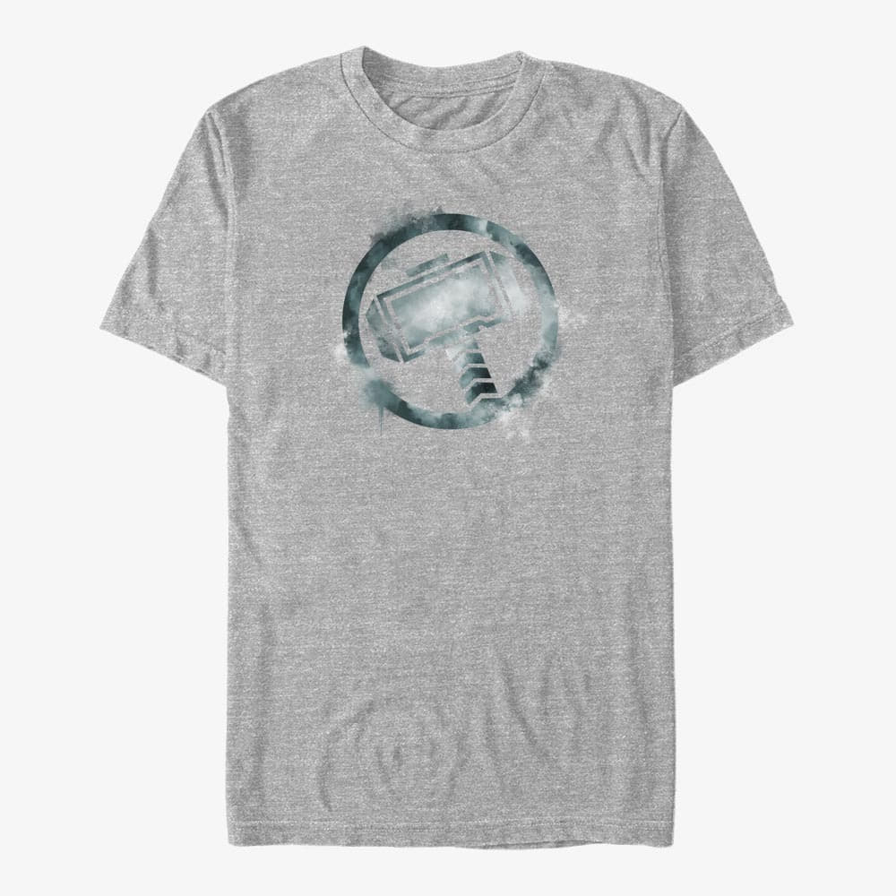 T-särgid Merch Marvel Avengers Endgame - Thor Spray Logo Unisex T-Shirt Heather Grey