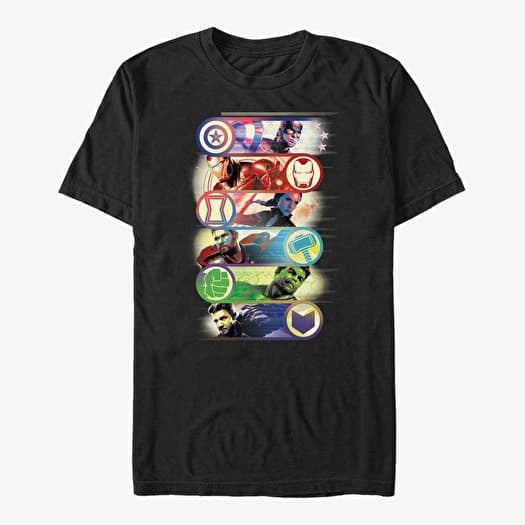 T-shirt Merch Marvel Avengers Endgame - Avengers Group Badge Unisex T-Shirt Black