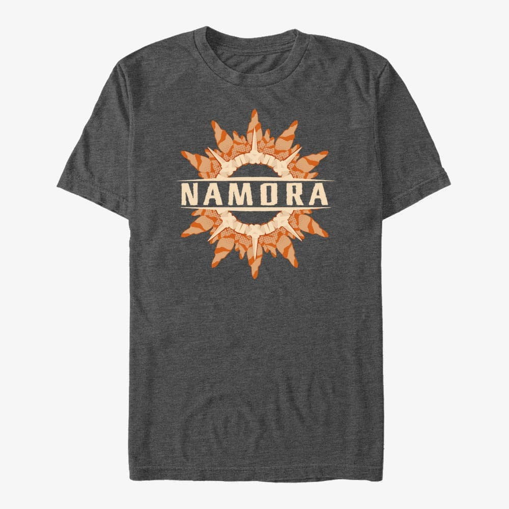 Trička Merch Marvel Black Panther: Wakanda Forever - Namora Coral Ring Unisex T-Shirt Dark Heather Grey