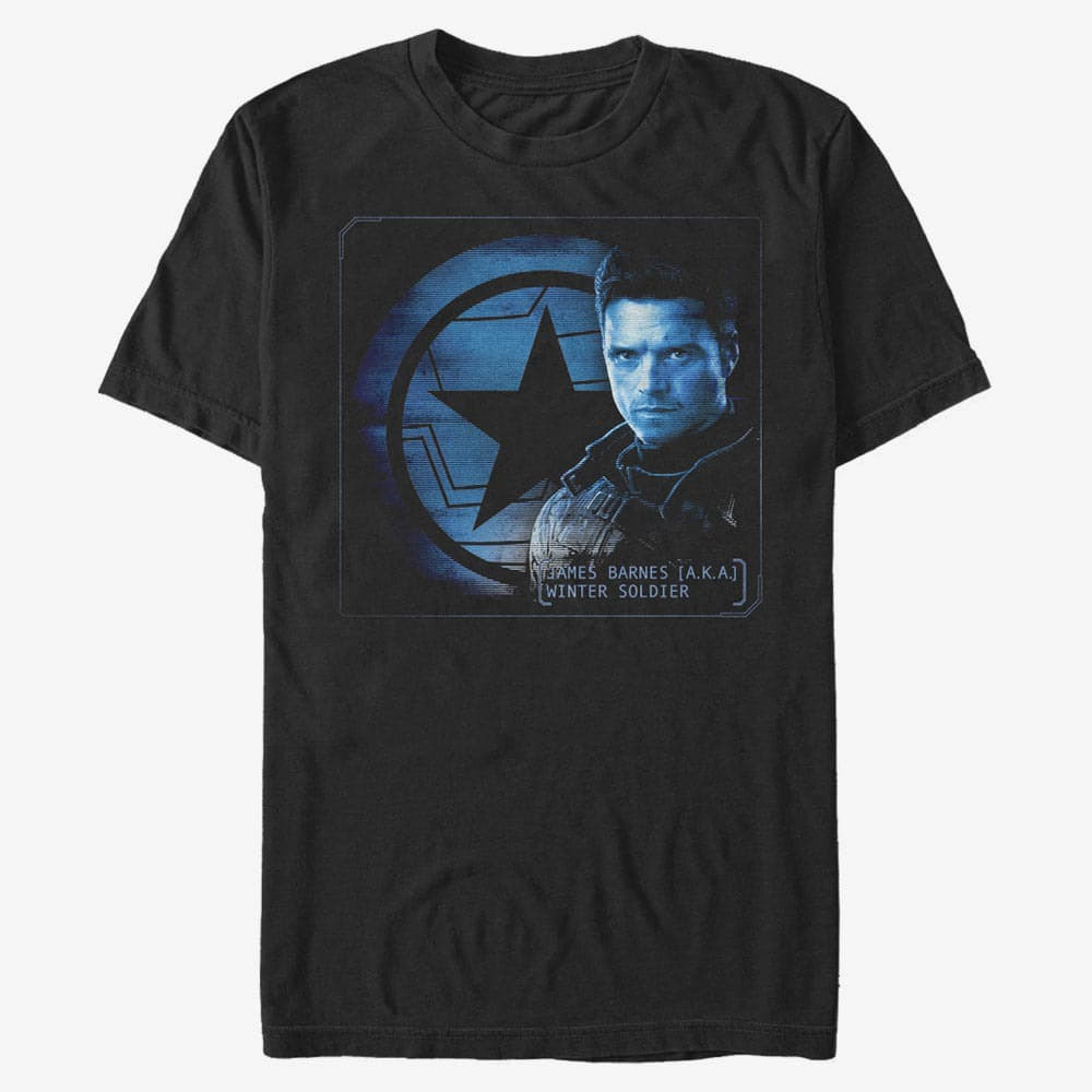 Trička Merch Marvel The Falcon and the Winter Soldier - Barnes Shield Unisex T-Shirt Black