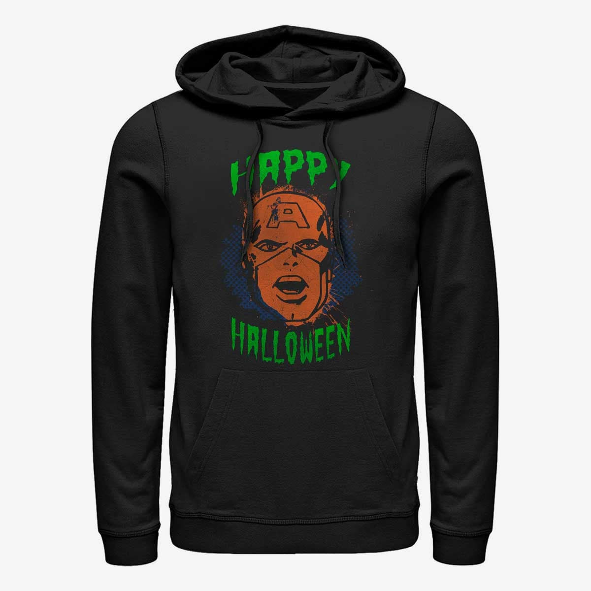 Kapuutsikud ja kampsunid Merch Marvel Avengers Classic - CapnFace Halloween Unisex Hoodie Black
