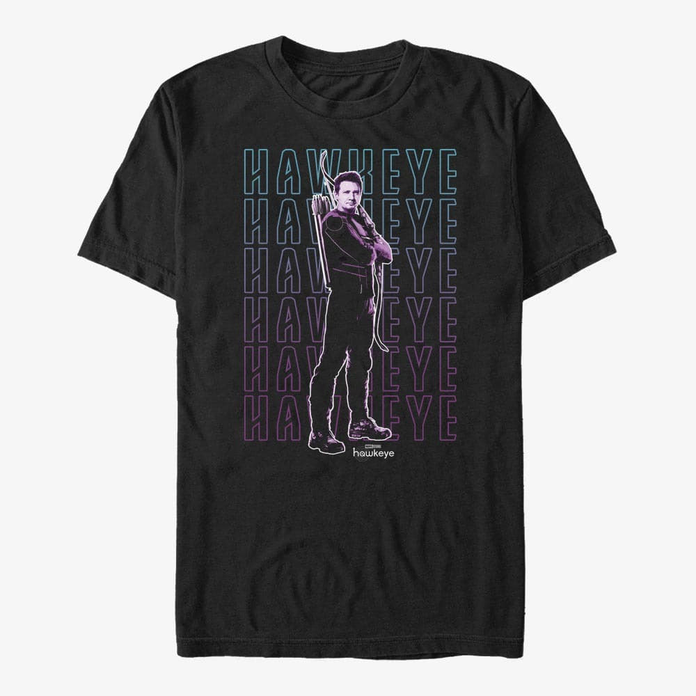 T-Shirts Merch Marvel Hawkeye - Stacked Hawkeye Unisex T-Shirt Black