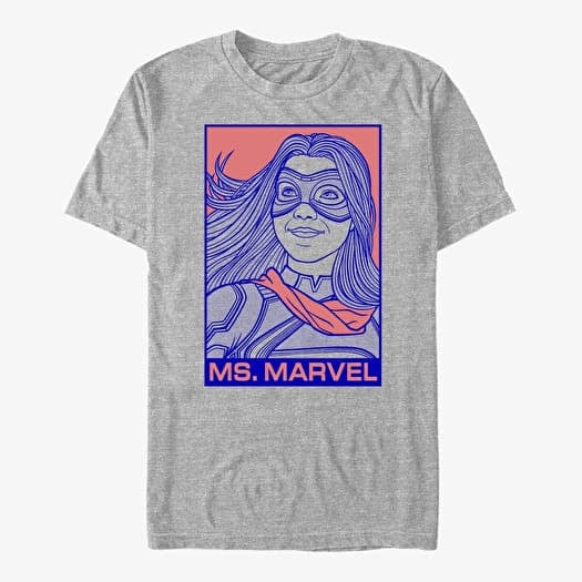 Tričko Merch Ms. Marvel - Pop Ms Marvel Unisex T-Shirt Heather Grey