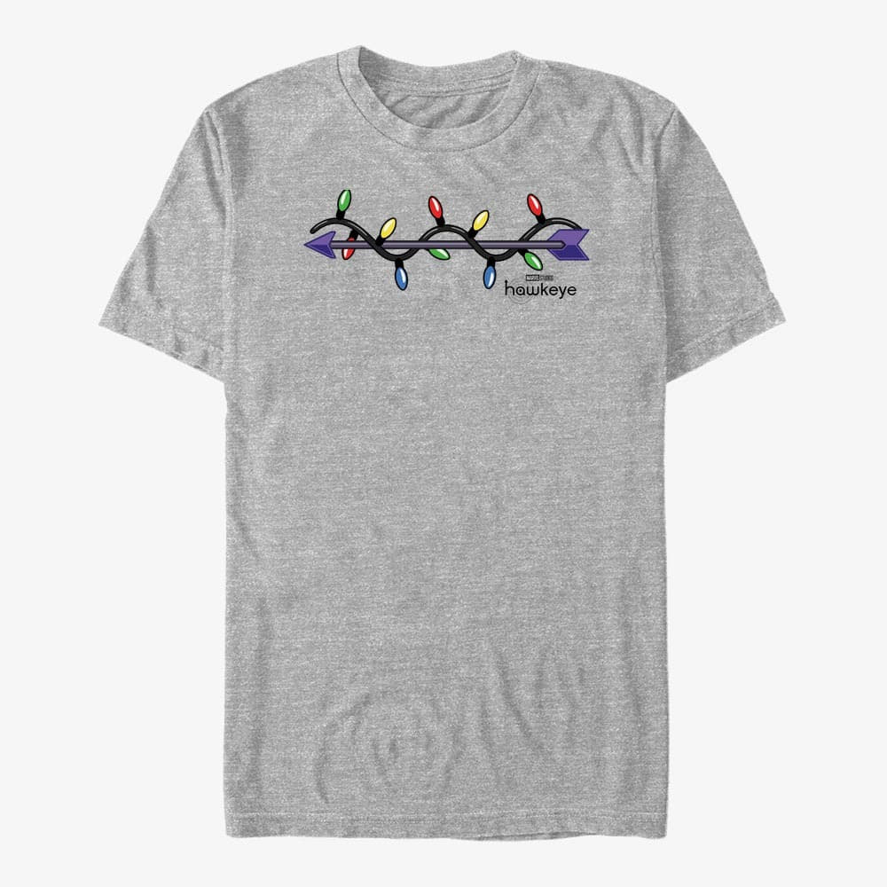 Футболки Merch Marvel Hawkeye - Arrow Christmas Lights Logo Unisex T-Shirt Heather Grey