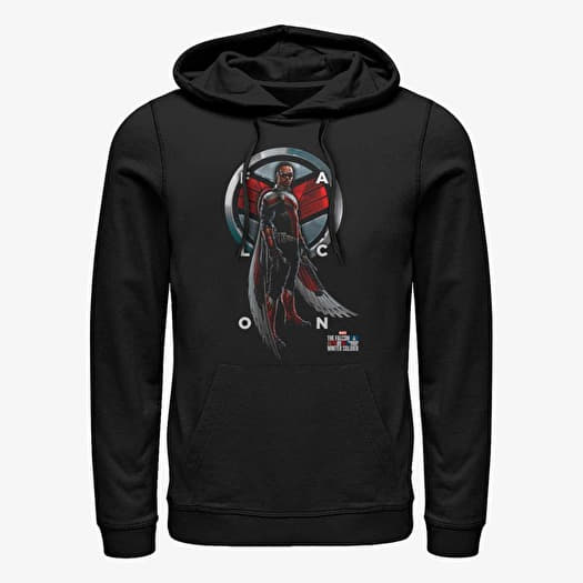 Sweatshirt Merch Marvel The Falcon and the Winter Soldier - FALCON GRID TEXT Unisex Hoodie Black