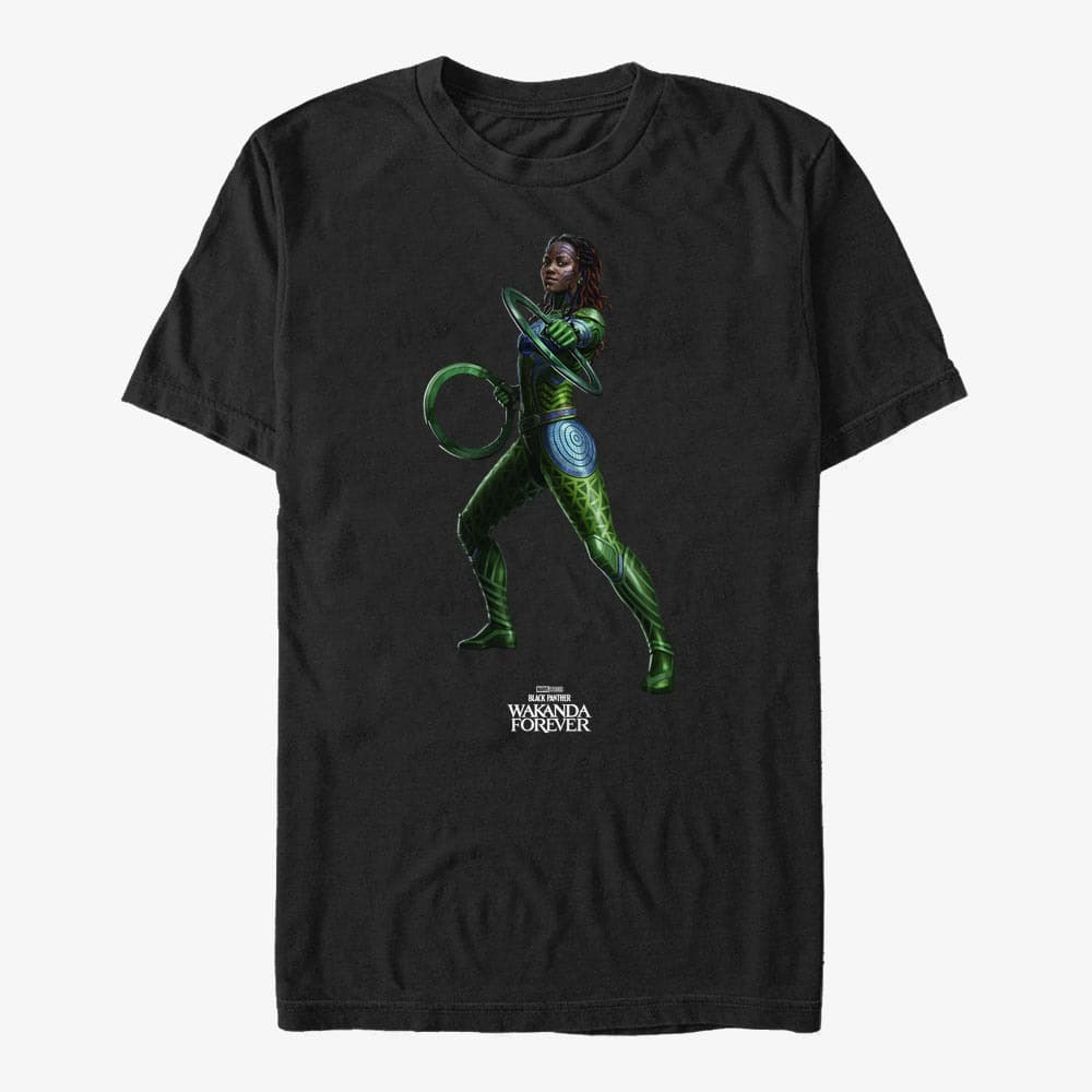 Trička Merch Marvel Black Panther: Wakanda Forever - Nakia Blank Unisex T-Shirt Black