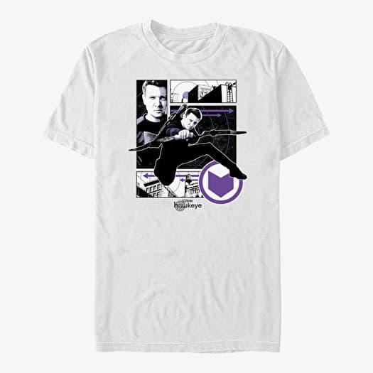 Majica Merch Marvel Hawkeye - Hawkeye Graphic Panels Unisex T-Shirt White