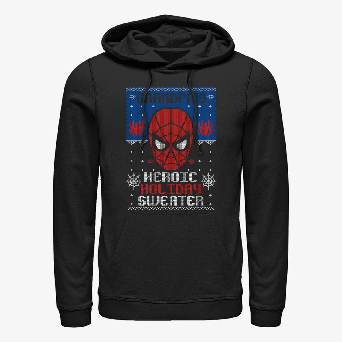 Sweaters Merch Marvel Avengers Classic - Holiday Sweater Grandpa Unisex Hoodie Black