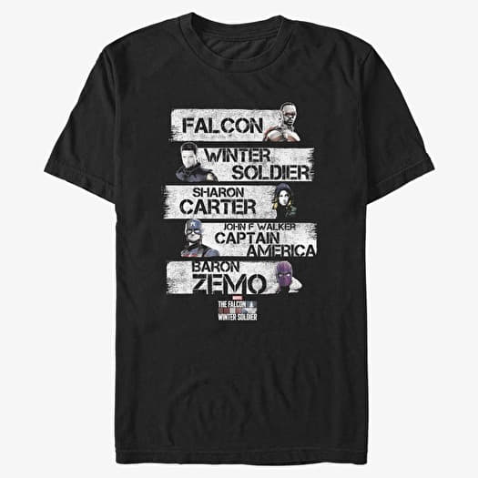 Тениска Merch Marvel The Falcon and the Winter Soldier - Character Stack Unisex T-Shirt Black