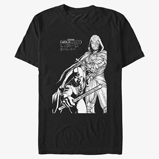 T-särk Merch Marvel Moon Knight - Mk Line Art Duo Unisex T-Shirt Black