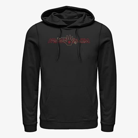 Sweatshirt Merch Marvel - Tech Iron Text Unisex Hoodie Black