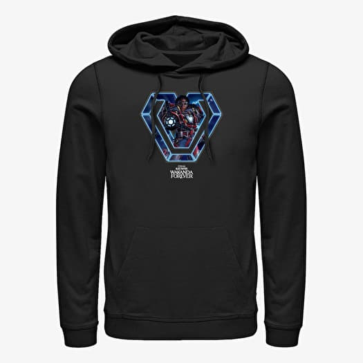 Sweatshirt Merch Marvel Black Panther: Wakanda Forever - Iron Heart Neon Unisex Hoodie Black