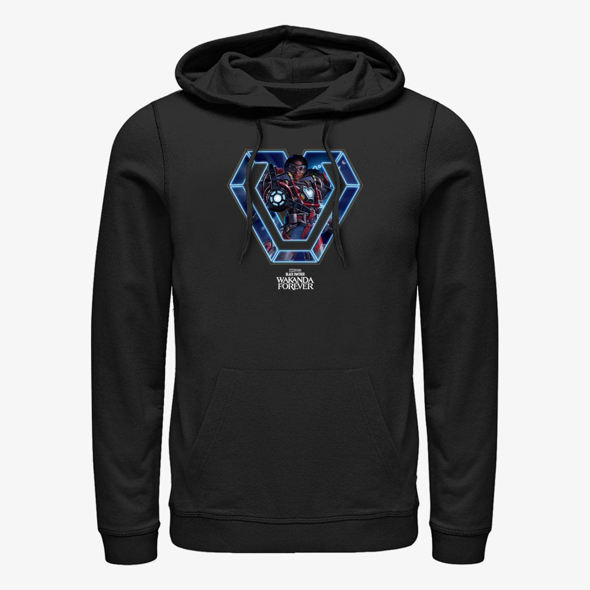 Felpe Merch Marvel Black Panther: Wakanda Forever - Iron Heart Neon Unisex Hoodie Black