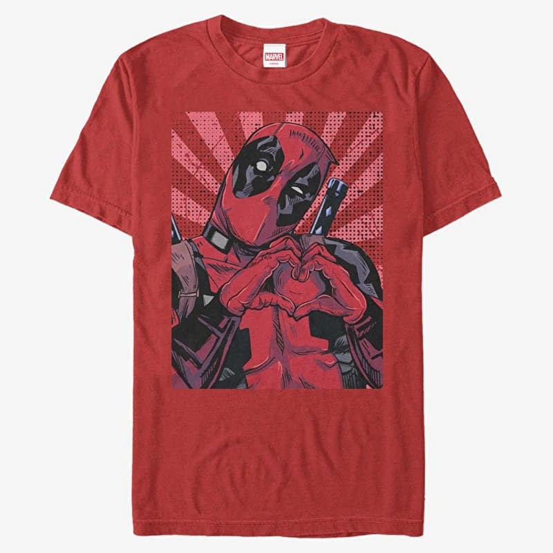 T-shirt Merch Marvel Deadpool - Close Heart Pool Unisex T-Shirt Red