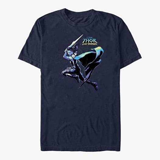 T-shirt Merch Marvel Thor: Love and Thunder - Valkyrie Hero Shot Unisex T-Shirt Navy Blue
