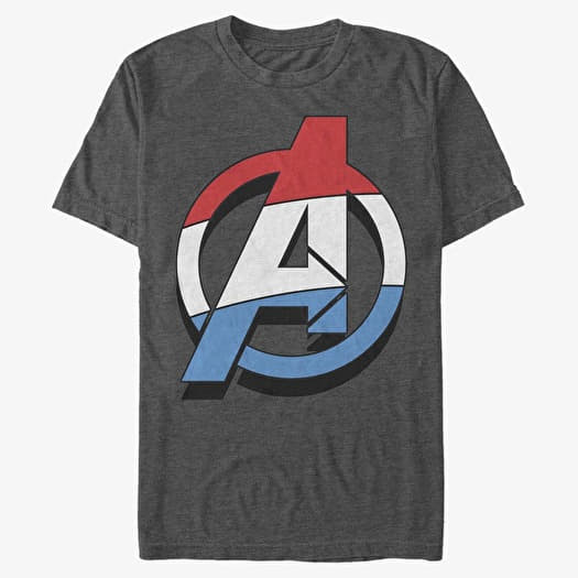 Póló Merch Marvel Avengers Classic - Patriotic Avenger Unisex T-Shirt Dark Heather Grey