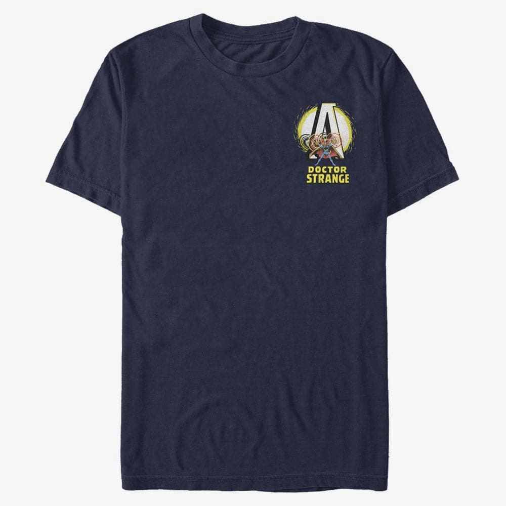 Trička Merch Marvel Avengers Classic - Strange Badge Unisex T-Shirt Navy Blue