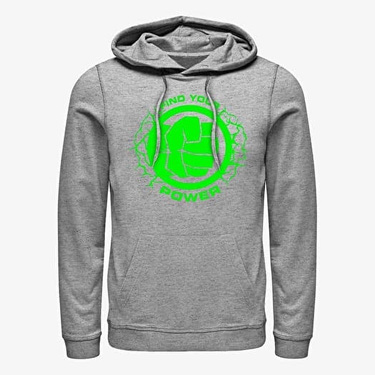 Mikina Merch Marvel Avengers Classic - Power of Hulk Unisex Hoodie Heather Grey