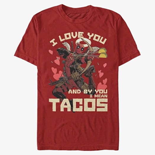 Majica Merch Marvel Deadpool - Taco Love Unisex T-Shirt Red