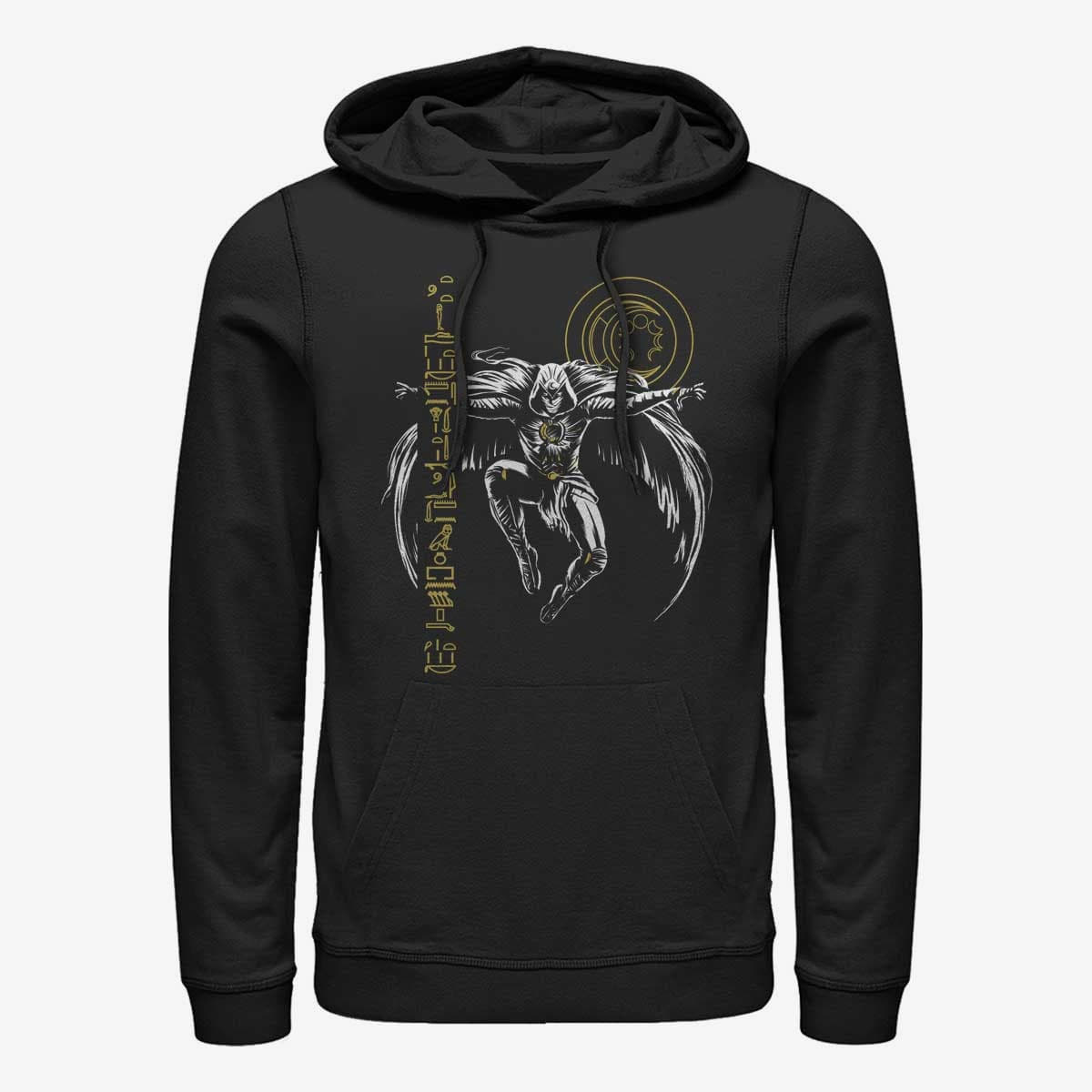 Moletons e blusas de moletom Merch Marvel Moon Knight - MOON KNIGHT GLIPH LIFT Unisex Hoodie Black