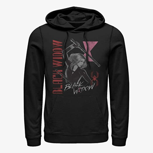 Sweatshirt Merch Marvel Black Widow - Black Widow Retro Unisex Hoodie Black