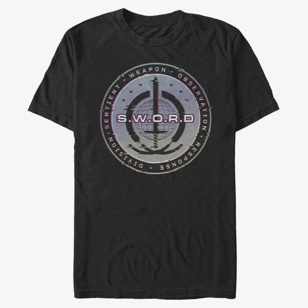 T-shirts Merch Marvel WandaVision - S.W.O.R.D. Digital Logo Unisex T-Shirt Black