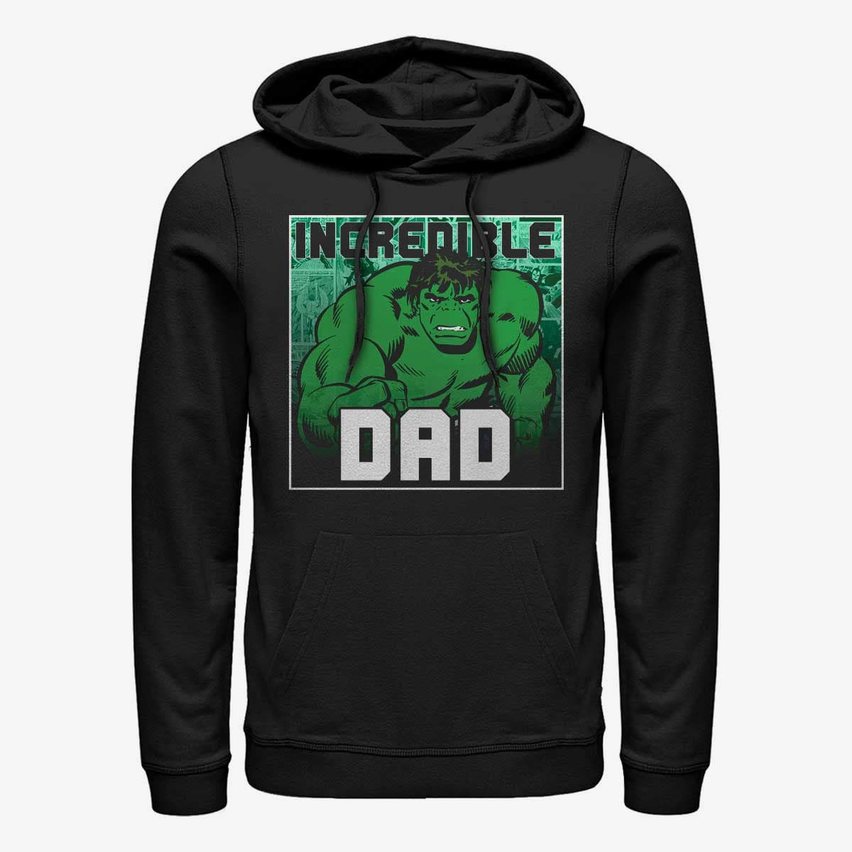 Pulóverek Merch Marvel Avengers Classic - Incredible Dad Unisex Hoodie Black