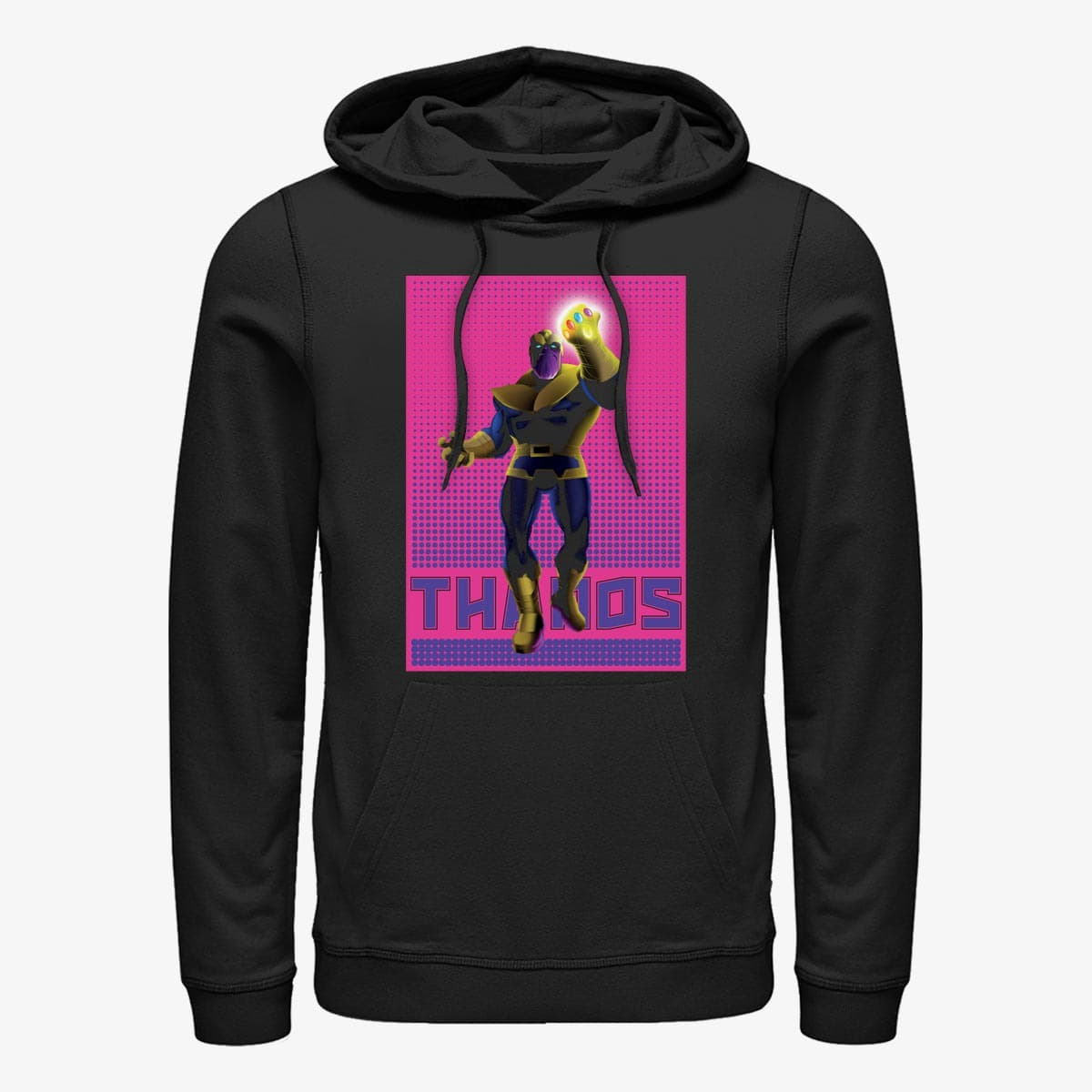 Dukserice Merch Marvel - Halftone Thanos Unisex Hoodie Black