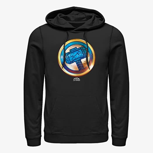 Sweatshirt Merch Marvel Thor: Love and Thunder - Mjollnir Gold Unisex Hoodie Black