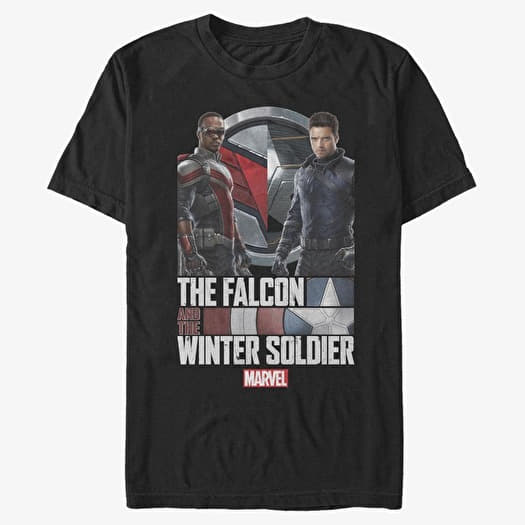 T-krekls Merch Marvel The Falcon and the Winter Soldier - Photo Real Unisex T-Shirt Black