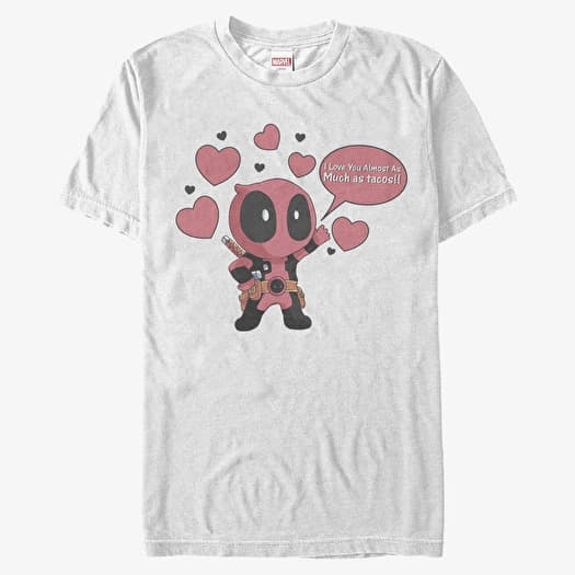 Majica Merch Marvel Deadpool - Love Tacos Unisex T-Shirt White