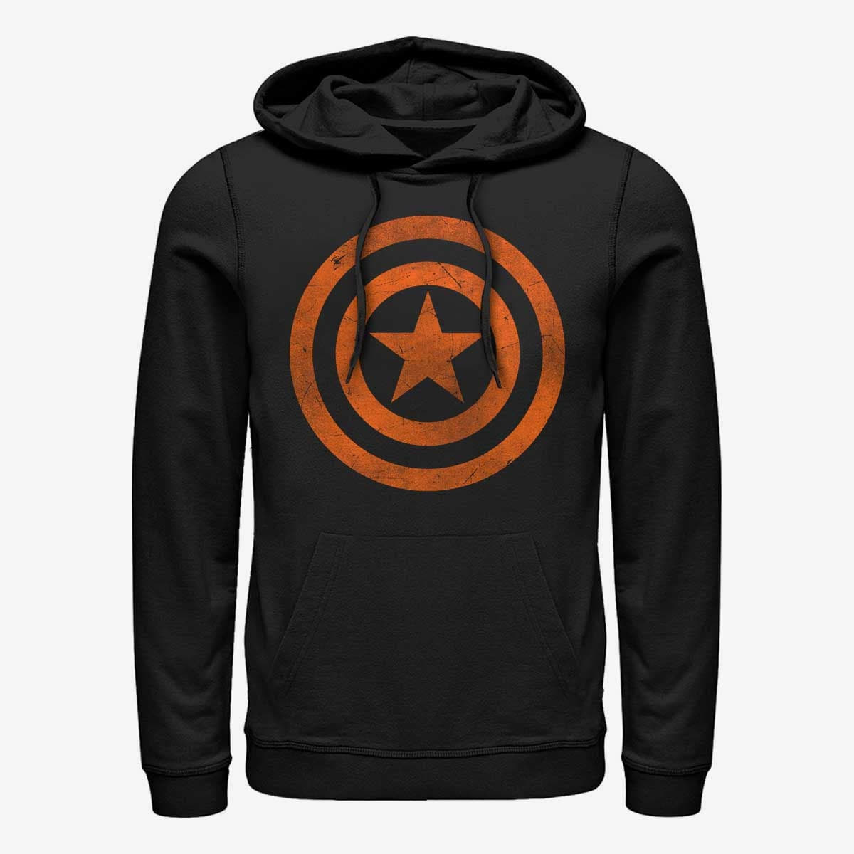 Mikiny Merch Marvel Avengers Classic - Capn Orange Unisex Hoodie Black