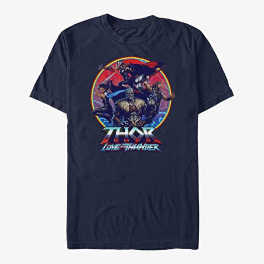 T-shirt Merch Marvel Thor: Love and Thunder - Group Emblem Unisex T-Shirt Navy Blue